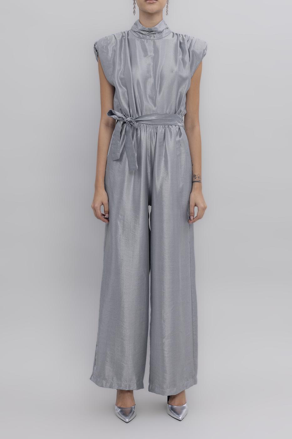 BSL Women High Collar Low Sleeve Jumpsuit - Venray