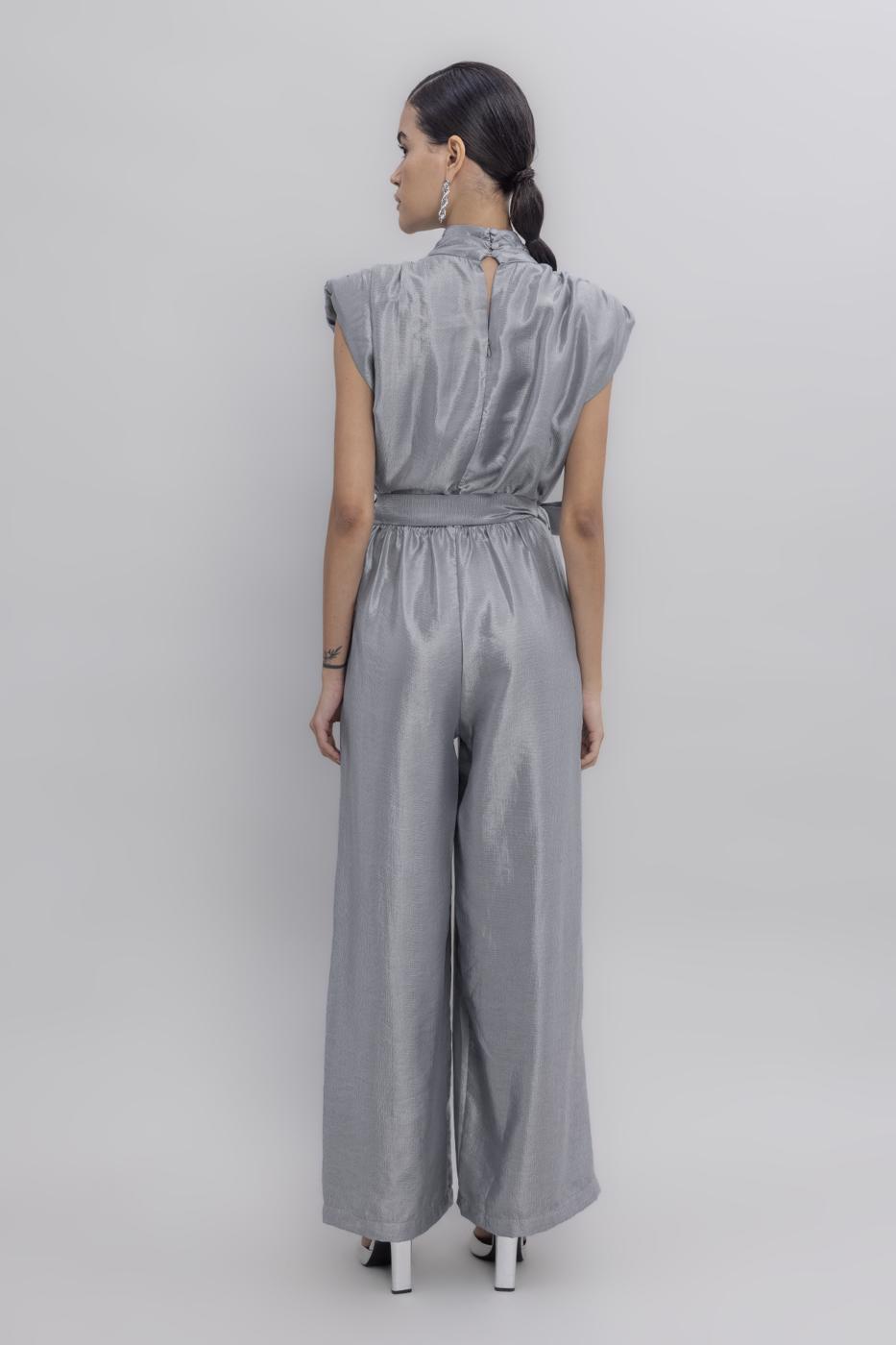 BSL Women High Collar Low Sleeve Jumpsuit - Venray