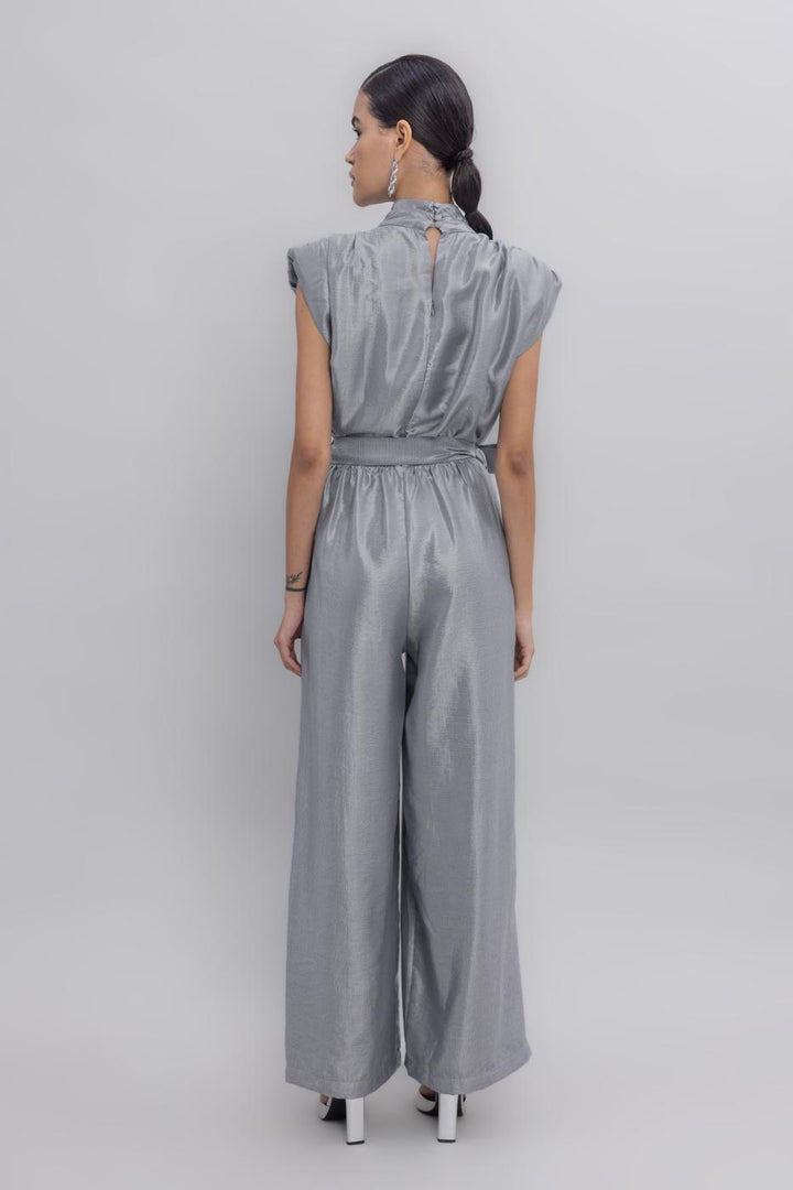 BSL Women High Collar Low Sleeve Jumpsuit - Venray
