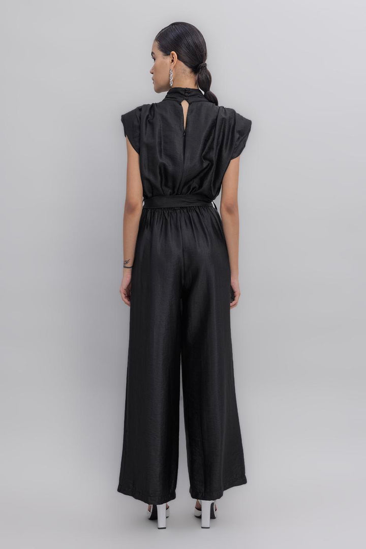 BSL Women High Collar Low Sleeve Jumpsuit - Highland