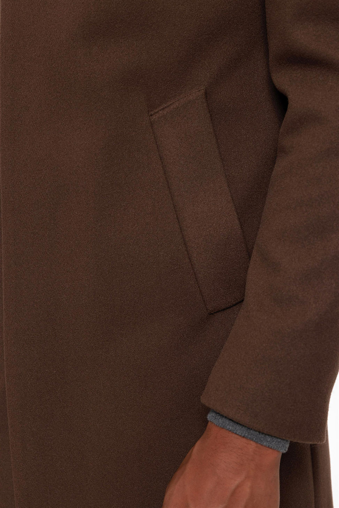 ANT High Collar Men's Coat with Hidden Button Detail - Tampico