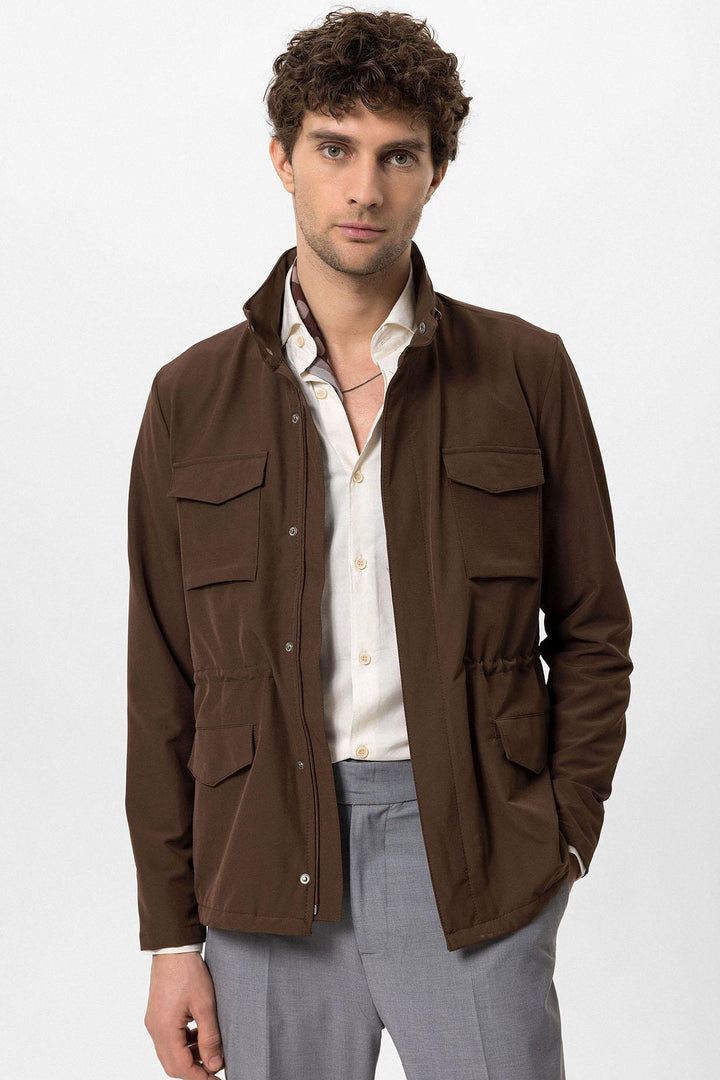 ANT High Collar Safari Men's Coat - Palm Harbor