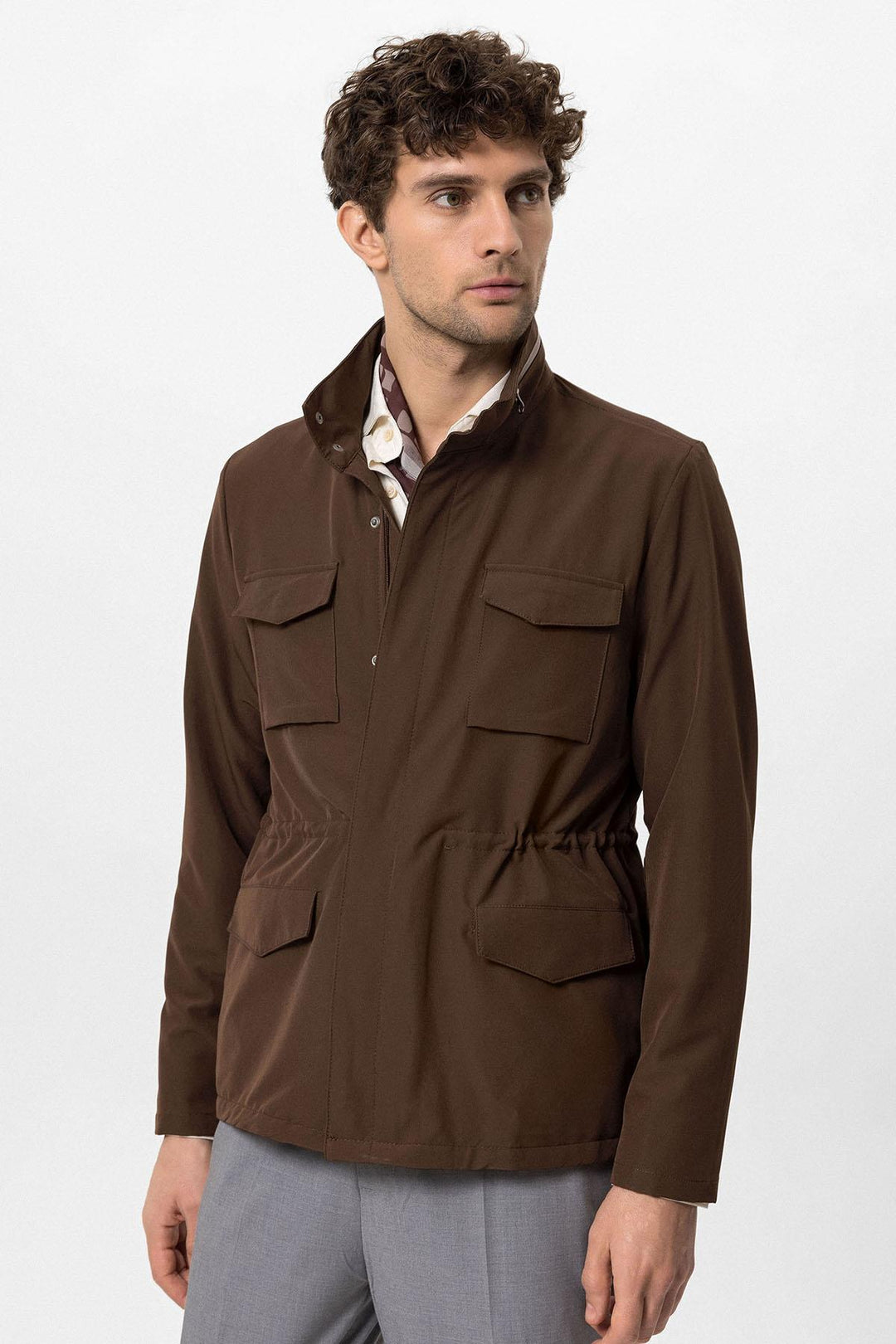ANT High Collar Safari Men's Coat - Palm Harbor