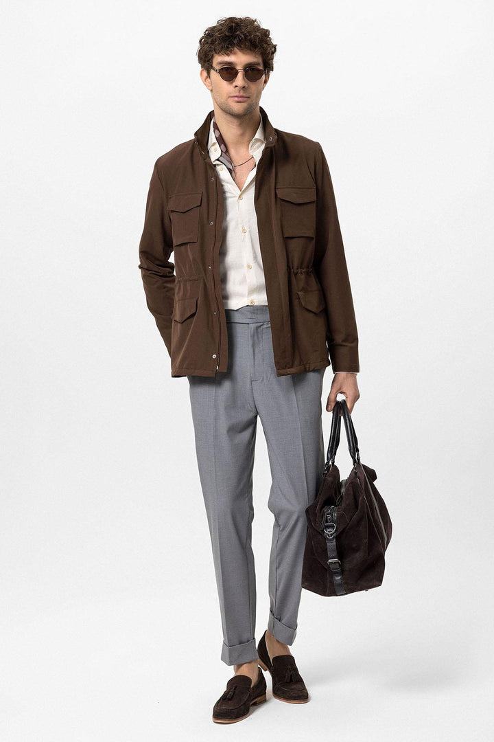 ANT High Collar Safari Men's Coat - Palm Harbor