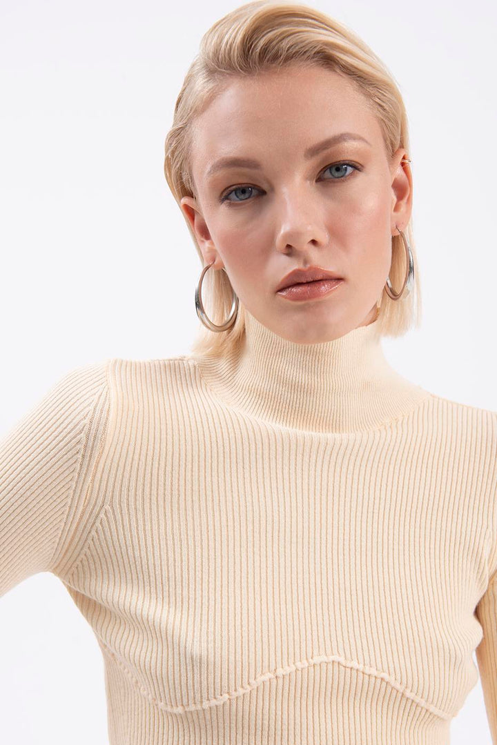 BSL Women High neck knitted blouse - Lake Ridge