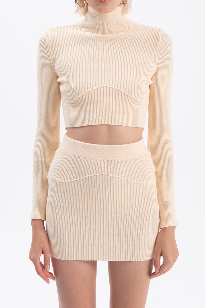BSL Women High neck knitted blouse - Lake Ridge