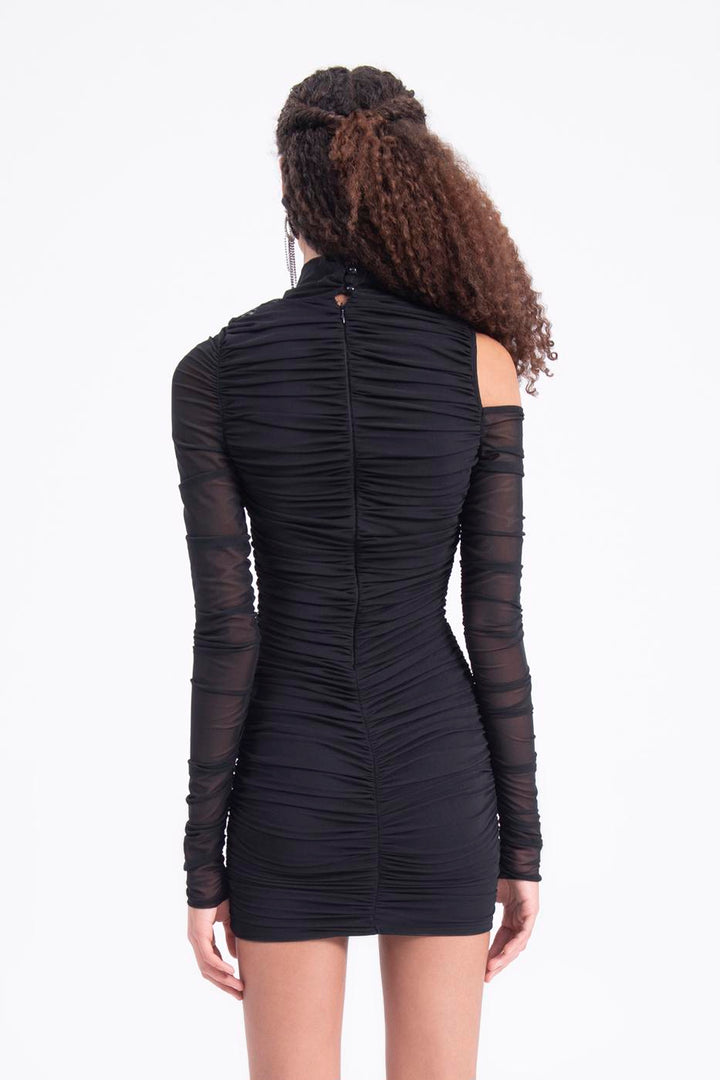 BSL Women High neck drapped tulle dress - Eastleigh