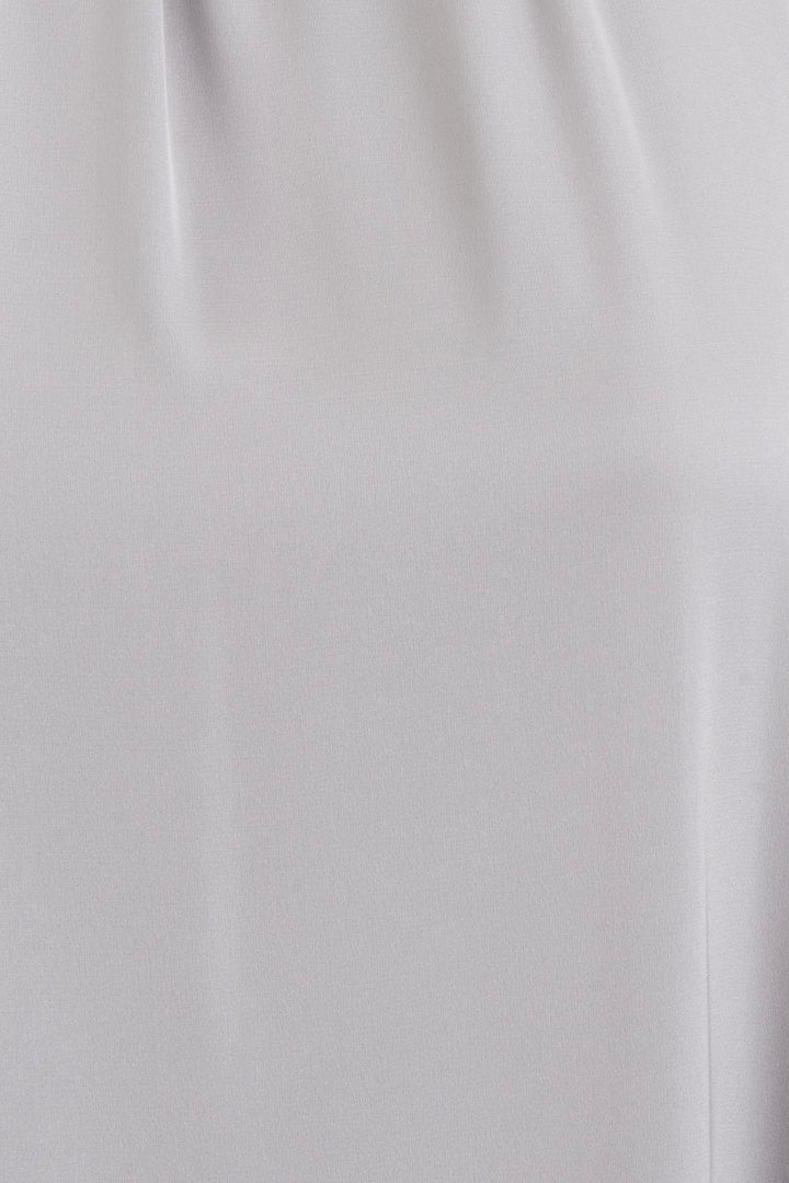 BSL Women High Collar Oversize Satin Midi Dress - Alcorcón