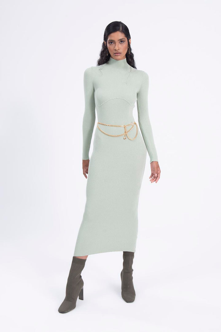 BSL Women High neck knitted pencil dress - Nice