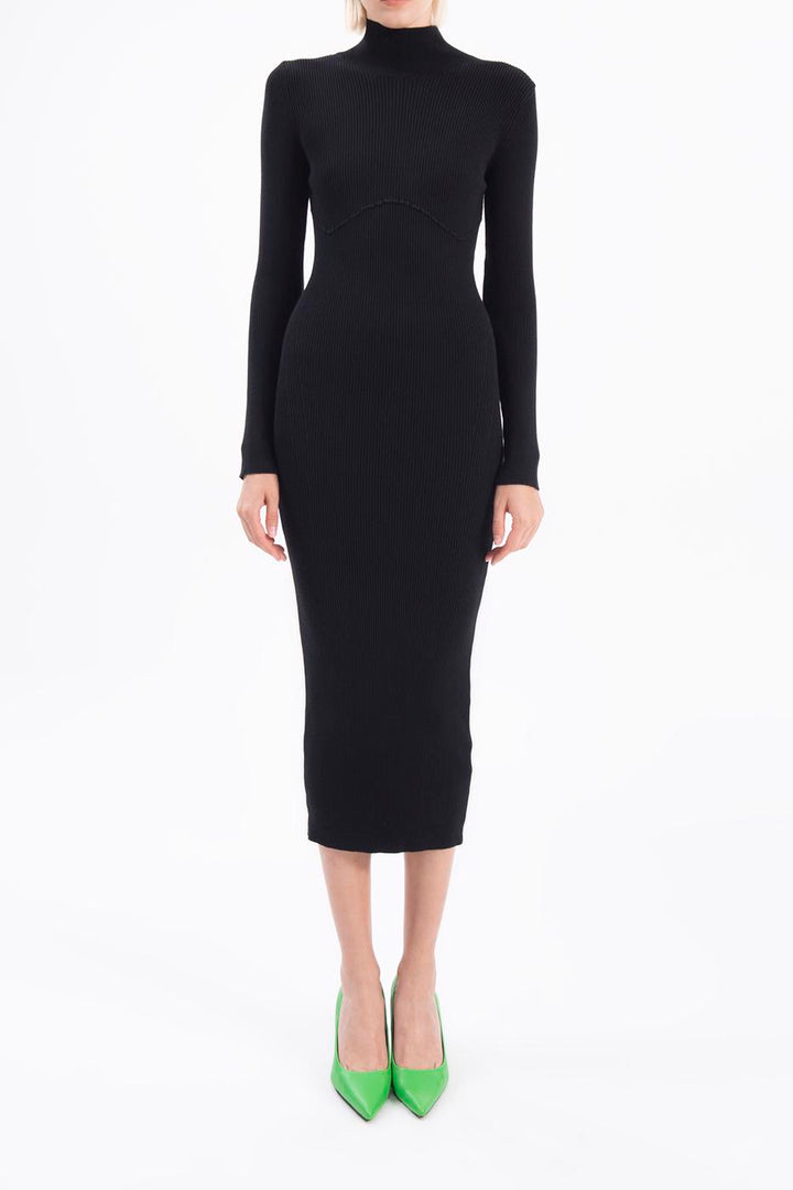 BSL Women High neck knitted pencil dress - Geldern