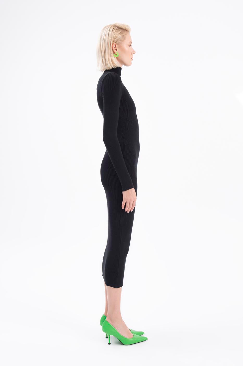 BSL Women High neck knitted pencil dress - Geldern