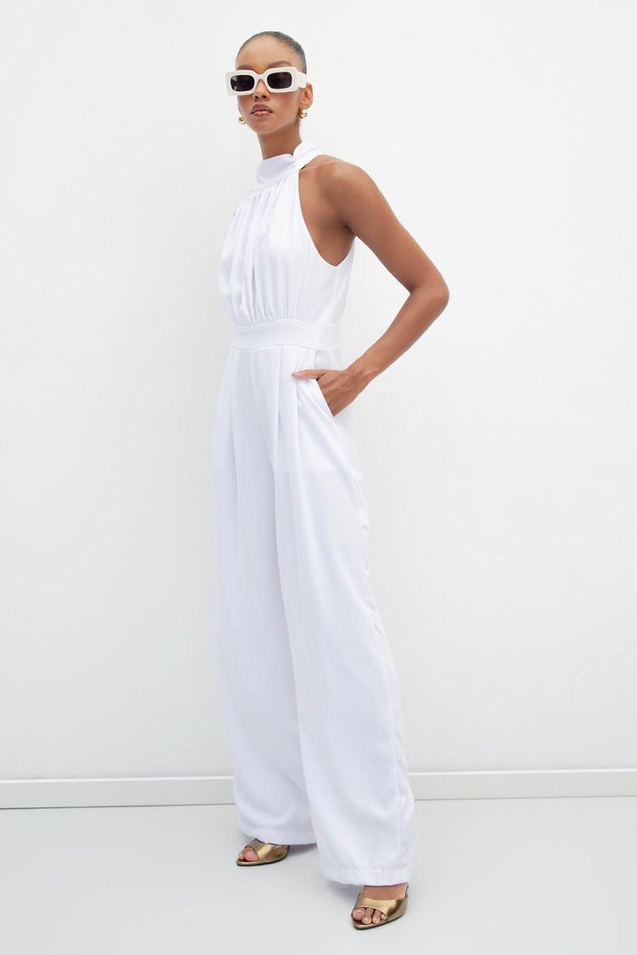 BSL Women Stand Collar Jumpsuit - Hilden