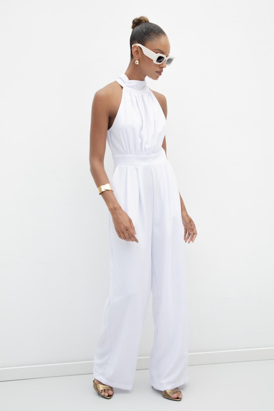 BSL Women Stand Collar Jumpsuit - Hilden