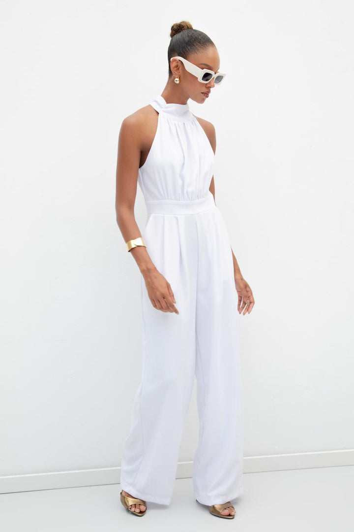BSL Women Stand Collar Jumpsuit - Hilden