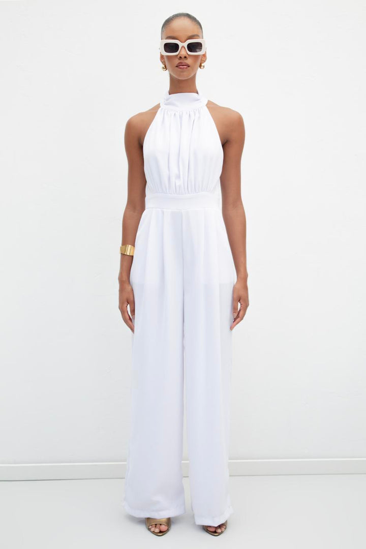 BSL Women Stand Collar Jumpsuit - Hilden