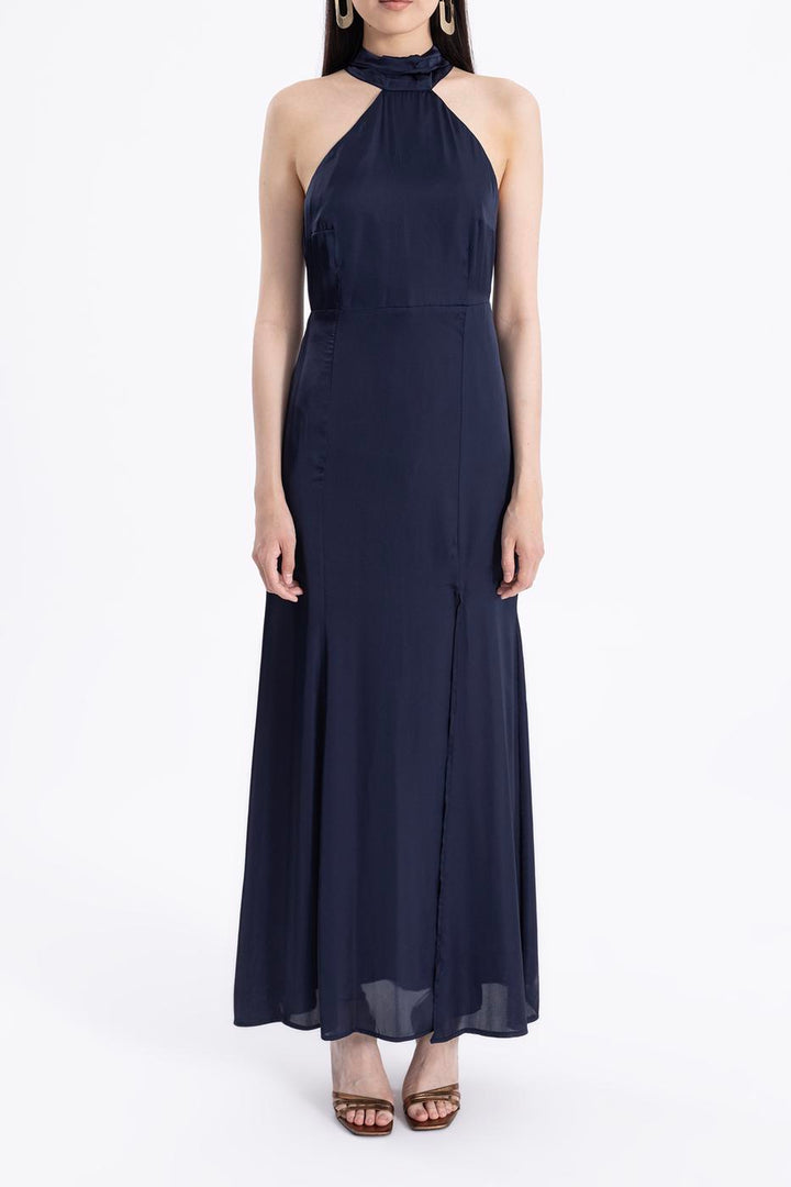 BSL Women High Neck Slit Detailed Maxi Dress - High Wycombe