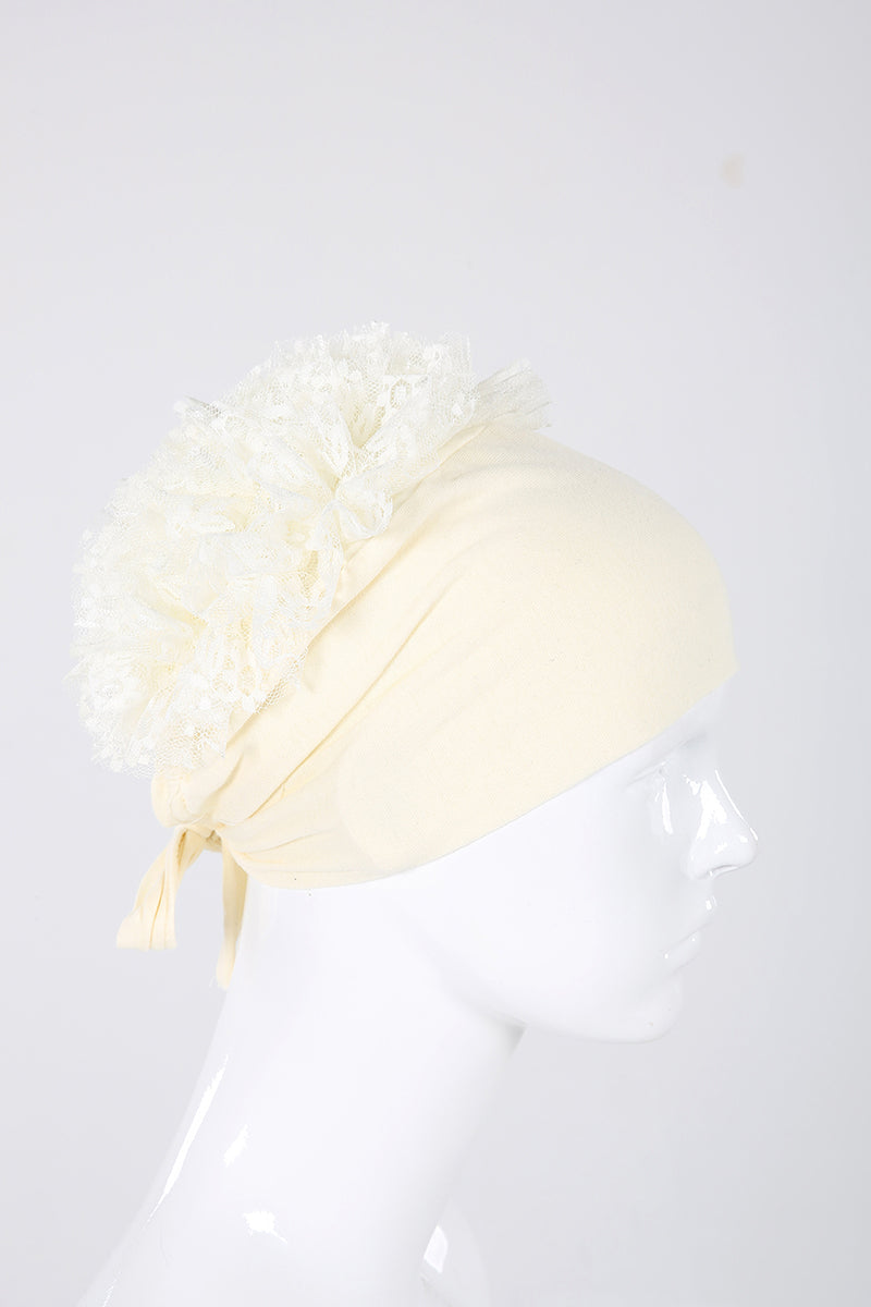 TLD Women Allday Ecru Seamless Frilly Bonnet - Nampa