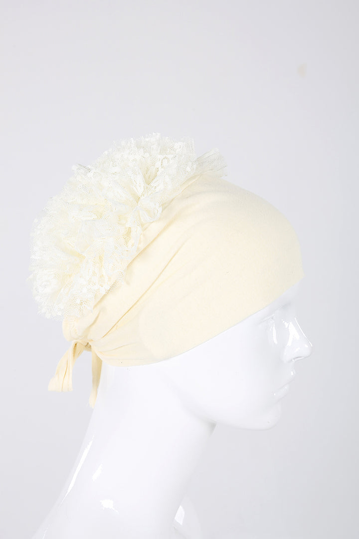 TLD Women Allday Ecru Seamless Frilly Bonnet - Nampa