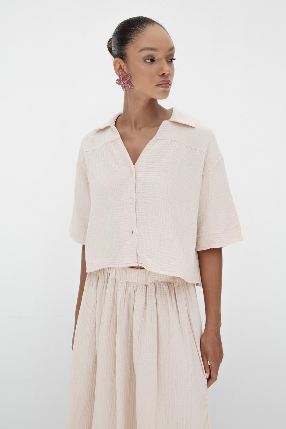 BSL Women Textured 100% Cotton Shirt - Spruce Grove