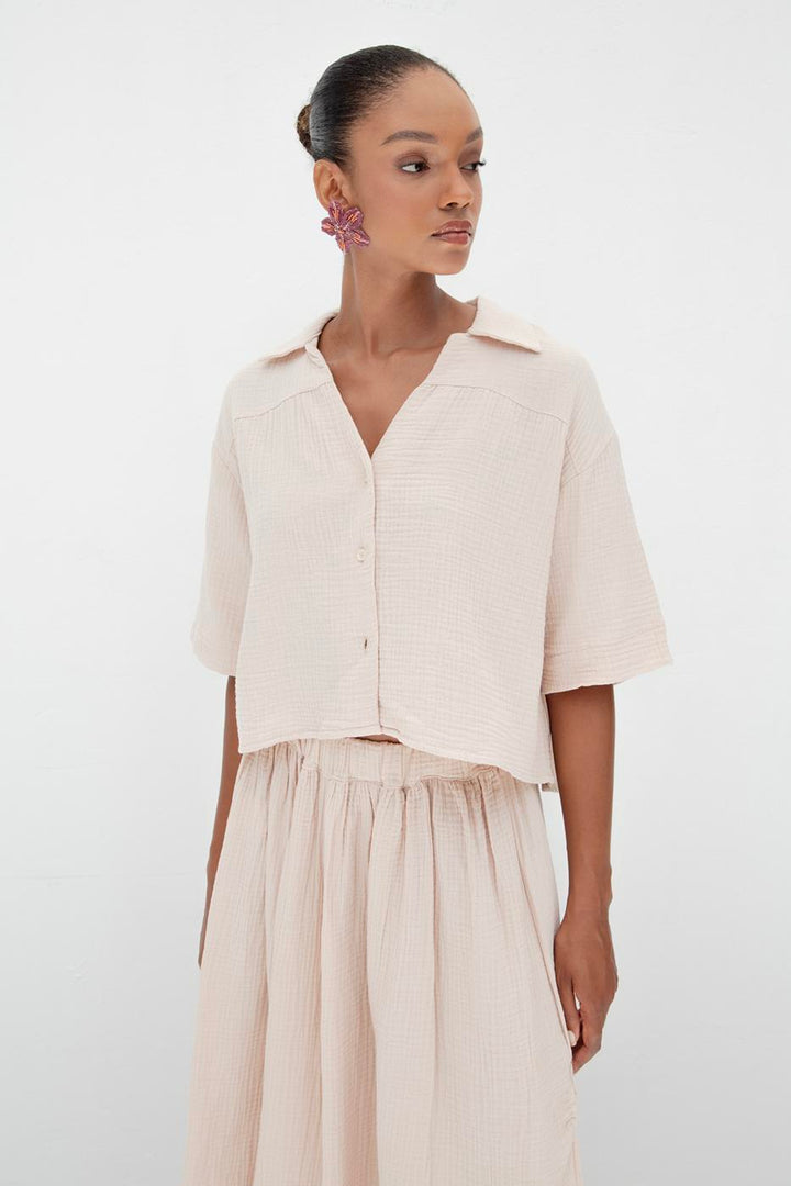 BSL Women Textured 100% Cotton Shirt - Spruce Grove