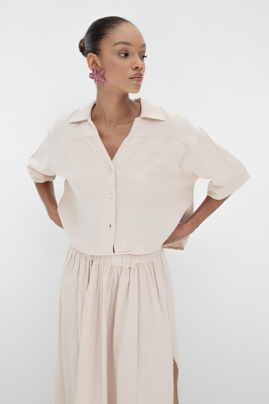 BSL Women Textured 100% Cotton Shirt - Spruce Grove