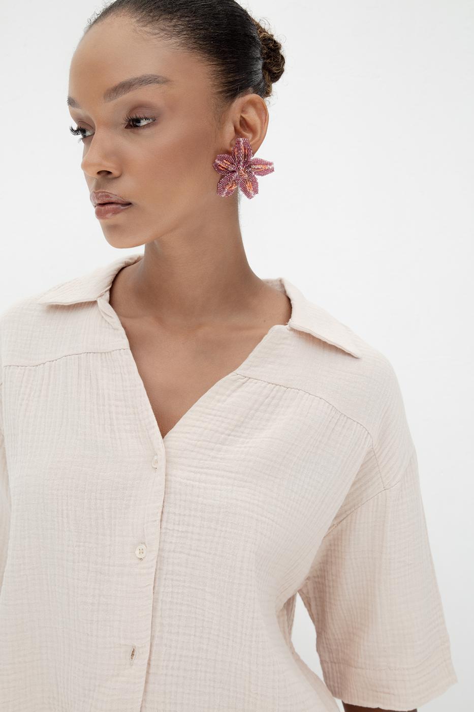 BSL Women Textured 100% Cotton Shirt - Spruce Grove