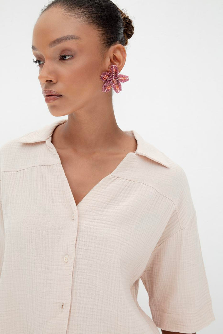 BSL Women Textured 100% Cotton Shirt - Spruce Grove