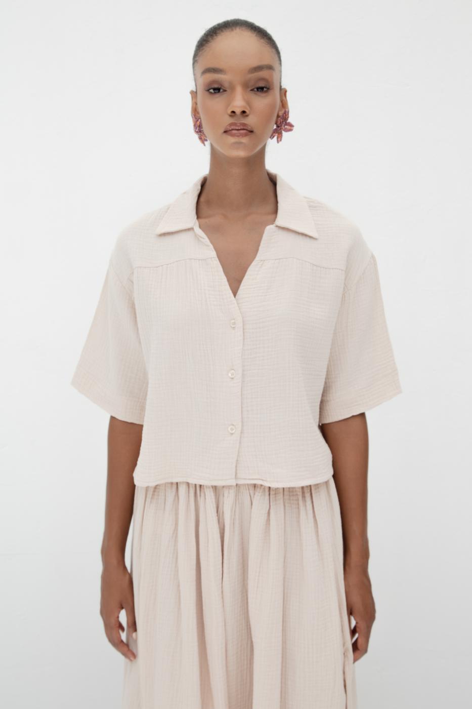 BSL Women Textured 100% Cotton Shirt - Spruce Grove