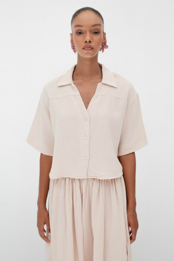 BSL Women Textured 100% Cotton Shirt - Spruce Grove