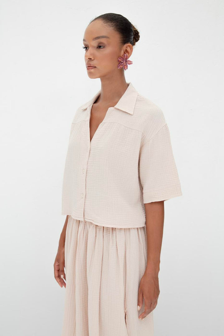 BSL Women Textured 100% Cotton Shirt - Spruce Grove