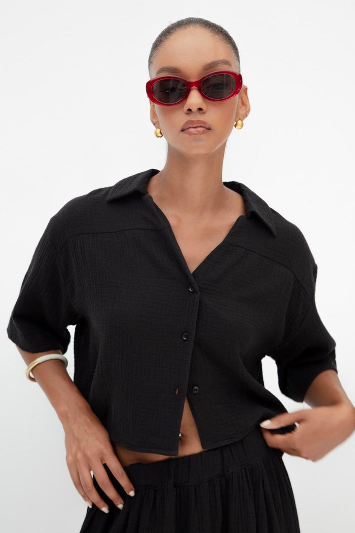BSL Women Textured 100% Cotton Shirt - Saint Albans
