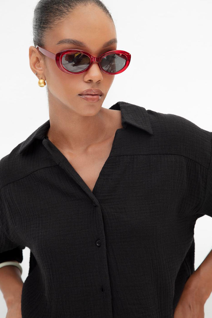 BSL Women Textured 100% Cotton Shirt - Saint Albans