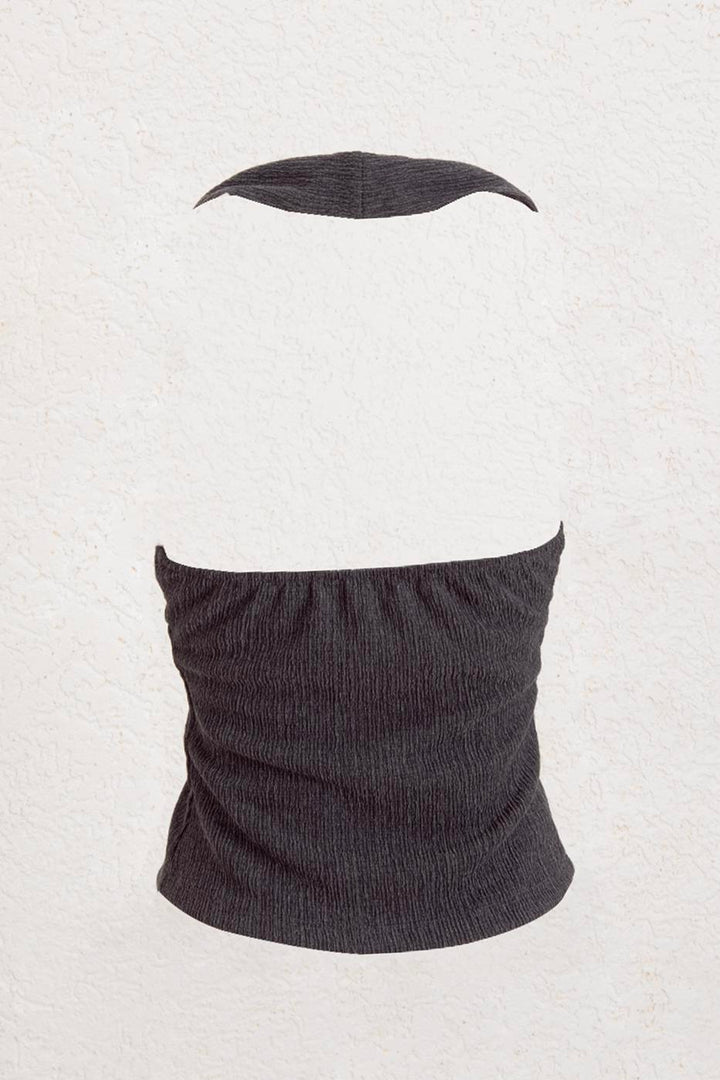 BSL Women Textured Halter Neck Top - Ashton