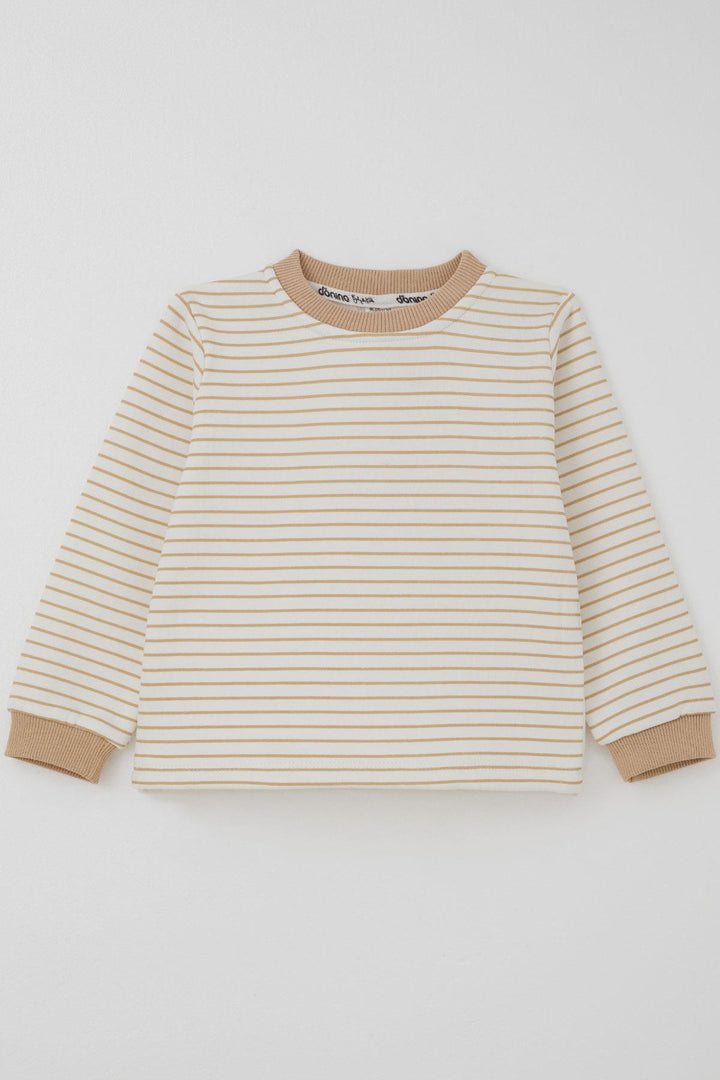 BRE Donino Boys' Tracksuit Set with B Printed Vest, 2-5 Years, Beige - Elizabeth