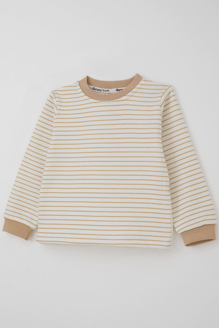 BRE Donino Boys' Tracksuit Set with B Printed Vest, 2-5 Years, Beige - Elizabeth