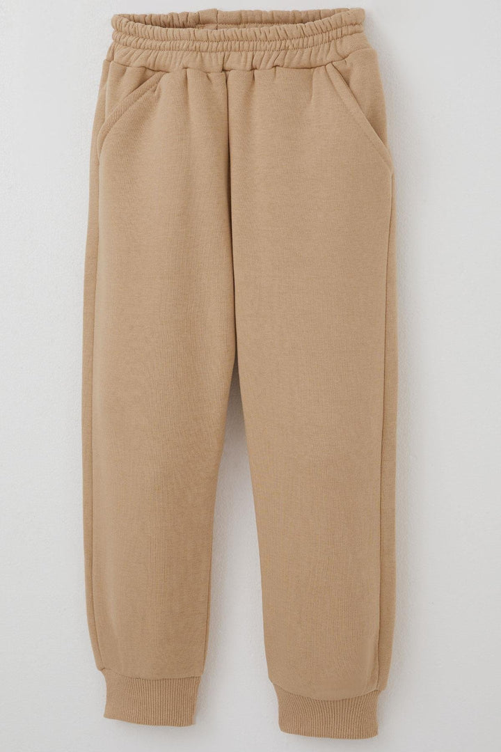 BRE Donino Boys' Tracksuit Set with B Printed Vest, 2-5 Years, Beige - Elizabeth