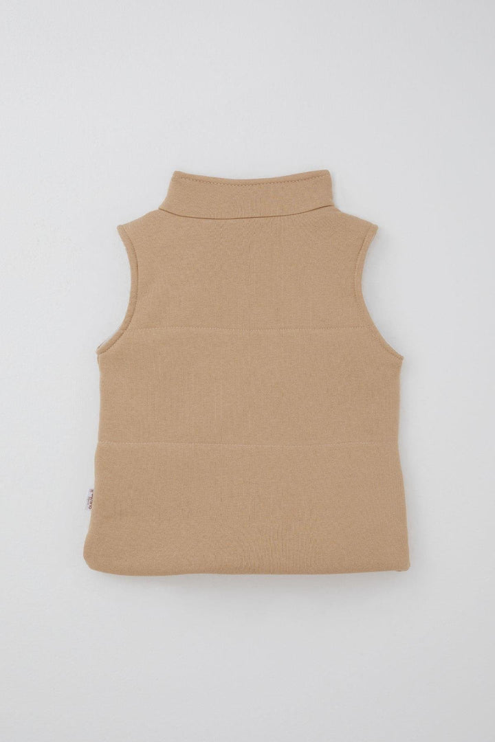 BRE Donino Boys' Tracksuit Set with B Printed Vest, 2-5 Years, Beige - Elizabeth