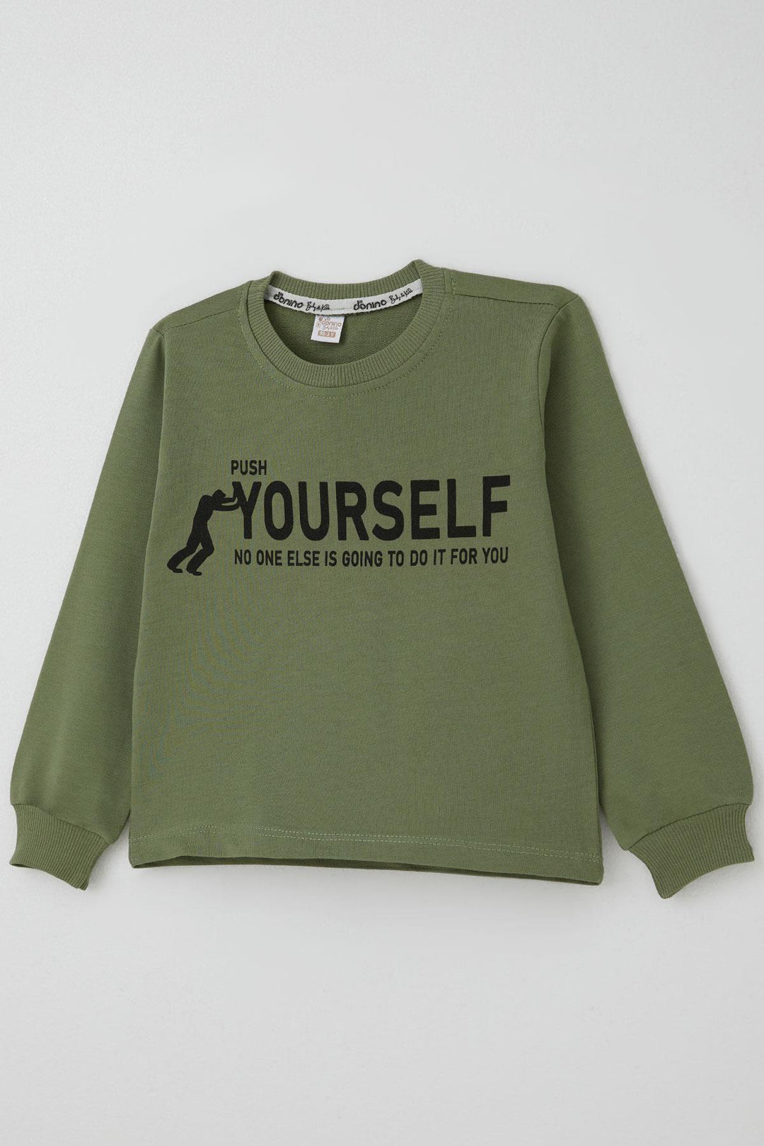 BRE Donino Boys' Tracksuit Set Printed with Summer Micro Vest 2-5 Years, Khaki Green - Ixtlahuaca