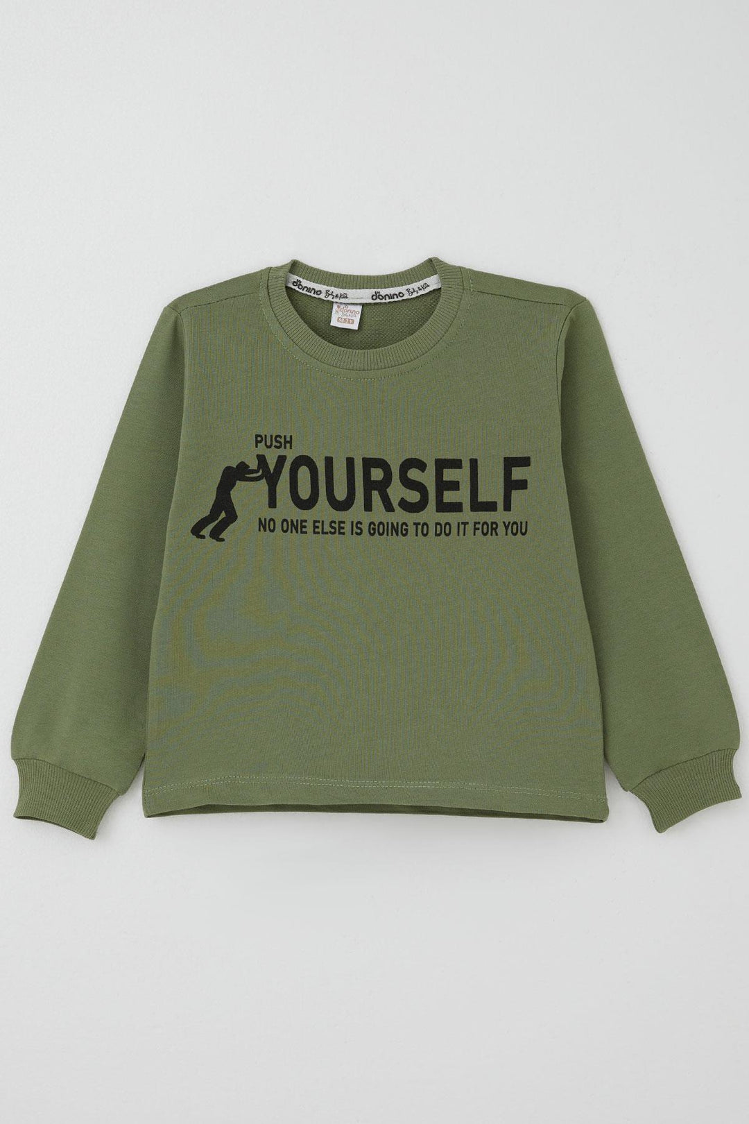 BRE Donino Boys' Tracksuit Set Printed with Summer Micro Vest 2-5 Years, Khaki Green - Ixtlahuaca