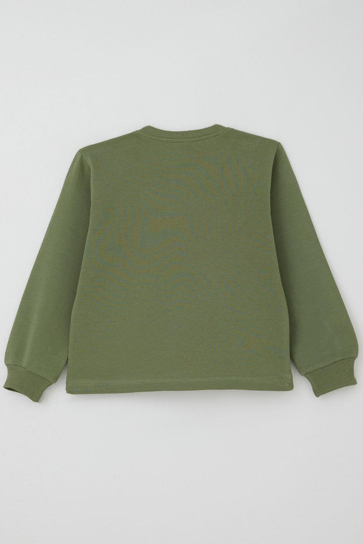 BRE Donino Boys' Tracksuit Set Printed with Summer Micro Vest 2-5 Years, Khaki Green - Ixtlahuaca