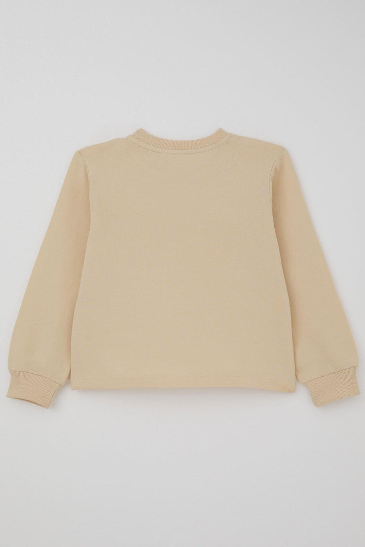 BRE Donino Girl's Tracksuit Set with Flower Print Quilted Micro Vest, 2-5 Years, Cream - Puerto Vallarta