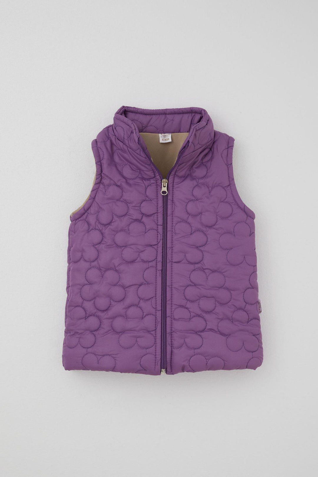 BRE Donino Girl's Tracksuit Set with Flower Print Quilted Micro Vest, 2-5 Years, Cream - Puerto Vallarta