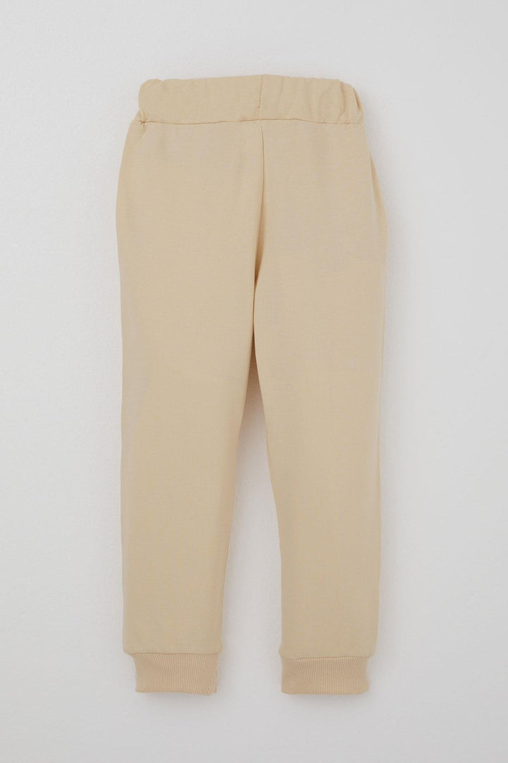 BRE Donino Girl's Tracksuit Set with Flower Print Quilted Micro Vest, 2-5 Years, Cream - Puerto Vallarta