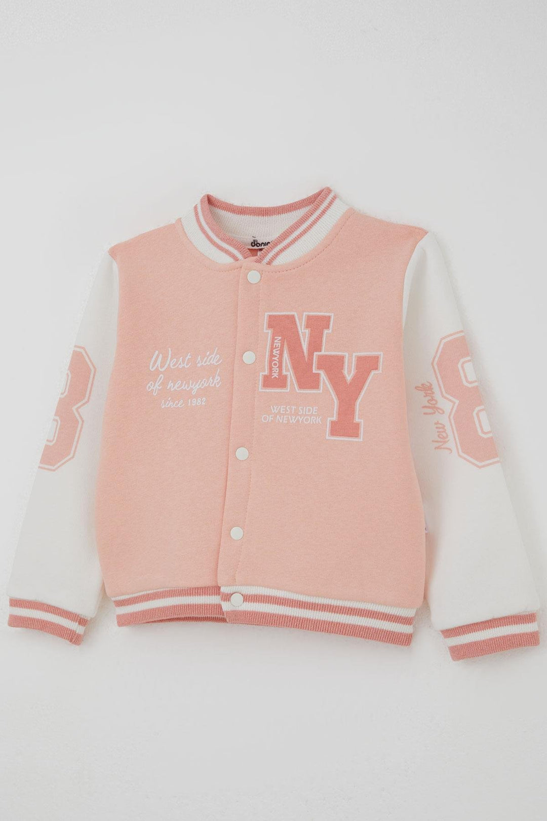 BRE Donino Girl Child Tracksuit Printed with Snap Fastener 2-5 Years, Salmon - Utica