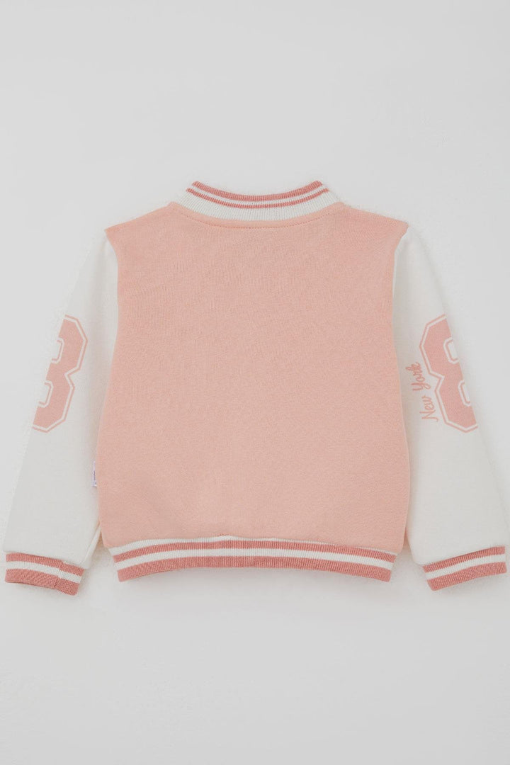 BRE Donino Girl Child Tracksuit Printed with Snap Fastener 2-5 Years, Salmon - Utica