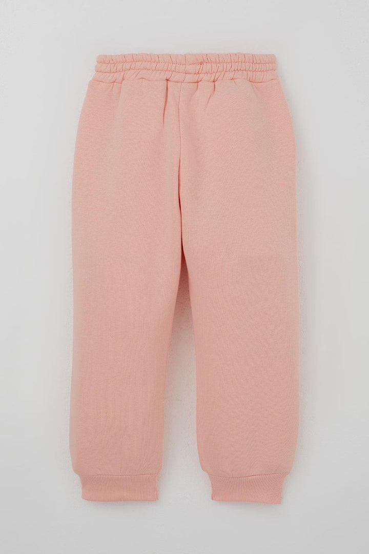 BRE Donino Girl's Tracksuit with Printed Text Snap Fastener 2-5 Years, Salmon - Methuen Town