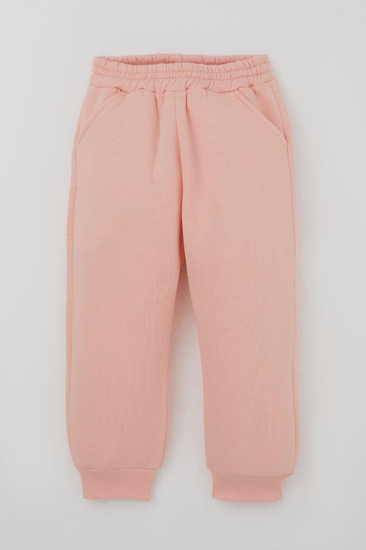 BRE Donino Girl Child Tracksuit Printed with Snap Fastener 2-5 Years, Salmon - Utica