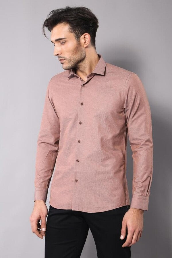 WSS Dot Patterned Brown Shirt   - Wylie
