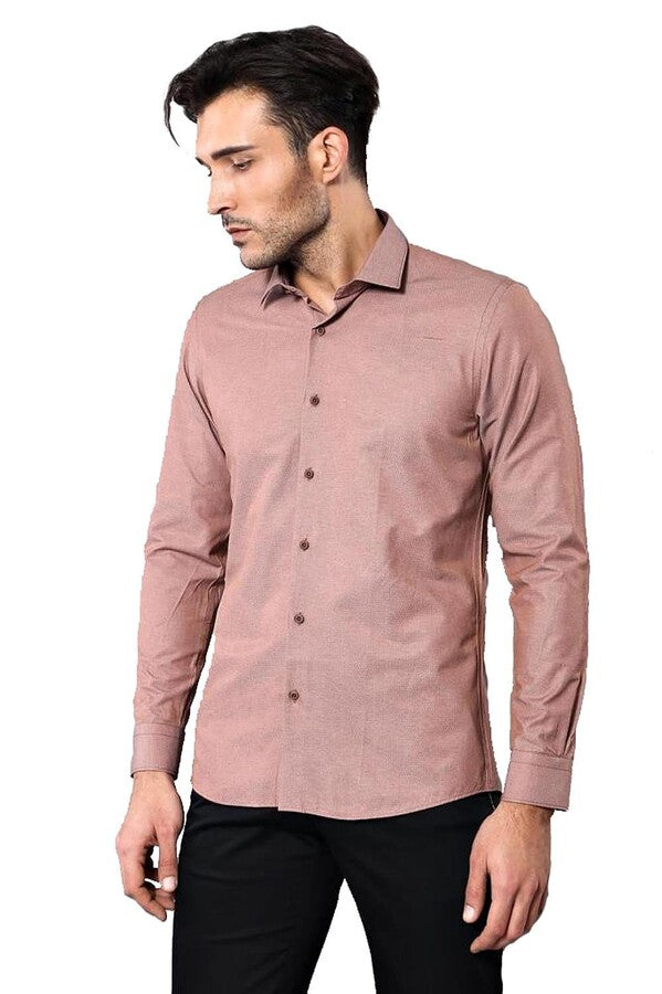 WSS Dot Patterned Brown Shirt   - Wylie