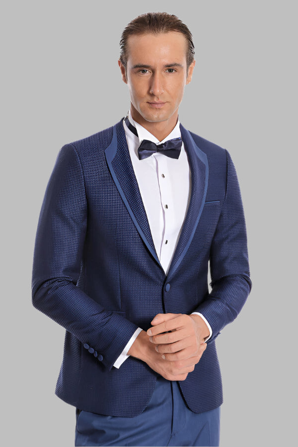 WSS Dot Patterned Dark Blue Tuxedo  - Roermond